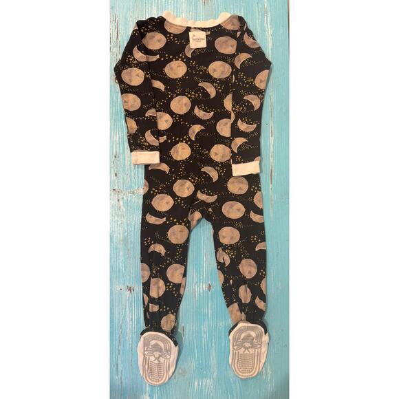 Burt's Bees Baby  Black Moon/Stars 2pc Pajama Set -Size 18 Months - Picture 2 of 3